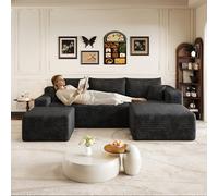 staronce Sofá esquinero modular 241 cm confort asiento profundo negro