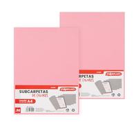 Starplast 100 Subcarpetas colores pastel, 160 gr, Tamaño A4, 32x23,5 cm, packs monocolor y surtido, archivos, escuela, hogar, oficina, adulto, instituto, cartón - ROSA