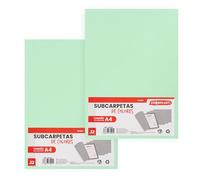 Starplast 24 Subcarpetas colores pastel, 160 gr, Tamaño A4, 32x23,5 cm, packs monocolor y surtido, archivos, escuela, hogar, oficina, adulto, instituto, cartón - VERDE