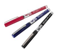 Starplast 3 BOLÍGRAFOS W5 TINTA LÍQUIDA Pigmento profesional, larga duración, punta fina 0.5mm para escribir - AZUL - NEGRO - ROJO