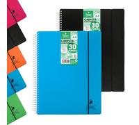 Starplast Carpeta Con Fundas Espiral Flexible - Organizadores, 30 fundas, Fundas Transparentes Lisas, A4, Tapa Plástico Resistente, Uso Escolar, Personal o de Oficina - Pack 2 Surtido.
