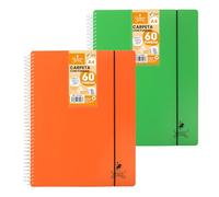 Starplast Carpeta Con Fundas Espiral Flexible - Organizadores, 60 fundas, Fundas Transparentes Lisas, A4, Tapa Plástico Resistente, Uso Escolar, Personal o de Oficina - Pack 2 Surtido.