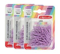 Starplast set pack clips pequeños y grandes - metálicos, color pastel, 28mm, 50 mm, accesorio, organización, escritorio hogar, oficina, escolar, azul, rosa, turquesa, ahorro, sujeción, documentos, pap