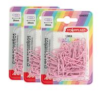 Starplast set pack clips pequeños y grandes - metálicos, color pastel, 28mm, 50 mm, accesorio, organización, escritorio hogar, oficina, escolar, azul, rosa, turquesa, ahorro, sujeción, documentos, pap