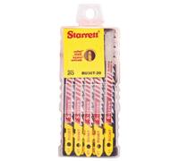 Starrett, Blíster de 5 Hojas de sierra de calar Bimetal Unique, Especial Madera, color amarillo, 125 mm - 6D - BU56-5