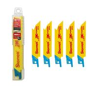 Starrett, Blíster de 5 Hojas de sierra de calar Bimetal Unique, Multimaterial, color amarillo, 100 mm - 2,5/2D - BU41014-5