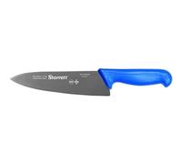 Starrett Cuchillo de chef profesional - BKL301-8 Cuchillo de cocina triangular ancho de 200 mm con hoja de larga duración - Cuchillo de cocina de acero inoxidable con mango azul (DV86206)