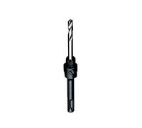 Starrett Eje de sierras perforadoras A1-1E, vástago SDS-PLUS de 8,75 mm, eje hexagonal para sierras de corona de 14-30 mm con broca piloto HSS de longitud extra, mandril de cambio rápido