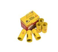 Starrett HSS - Juego de 6 sierras perforadoras bimetálicas FCH0100-6 de corte rápido, extra cobalto, para chapa de acero inoxidable, madera suave, plástico, varios materiales, 25 mm