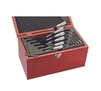 Starrett S436.1CXRLZ 436.1 Series Juego de micrómetros externos, tope de carraca, tuerca de bloqueo, caras de carburo, rango de 0-15 cm, graduación de 0 cm