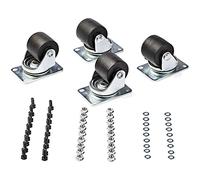 StarTech Juego de 4 Ruedas M6 2in para Rack 4 Postes, 250kg (RKCASTER2) | Ruedas de servicio pesado con patron de 45x75mm, Repuesto universal giratorio