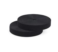 StarTech Rollo de de 25ft / 7,6 m, 1in / 2,5 cm de ancho, color negro | Bridas reutilizables cortadas a medida, cinta de cierre, envolturas de tela ajustables, rollo a granel