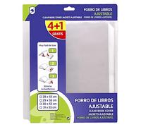 STARTELECTRIC - Bismark - Pack 4+1 de Forro de Libros Transparente Ajustable, Polipropileno, Protector de Libros Colegio