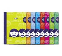 STARTELECTRIC BLOC ESPIRAL CUADROVÍA (TAMAÑO A4) /80 HOJAS, COLORES SURTIDO, SET DE 5 CUADERNOS MARCA LAMELA Multicolor