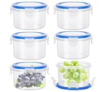 Starvortex 6 Recipientes Pequeños para Alimentos con Tapa, 300 ml, Reutilizables, Recipientes Herméticos para Aalimentos, Contenedor para Almuerzo, Yogur, Seguro para Microondas y Congelador