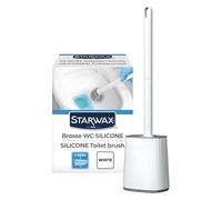 STARWAX - Escobilla WC de Silicona Doble Cara - Limpieza fácil Incluso en Lugares difíciles - Secado rápido y sin Olor - Resistente - Color Blanco