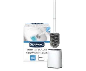 STARWAX Escobilla WC Silicona con Soporte Mural Blanca