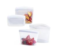 Stasher Paquete de 4 transparentes: aperitivo, sándwich, cuenco de 2 tazas, cuenco de 4 tazas