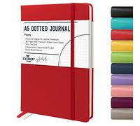 Stationery Island Cuaderno Punteado A5 Notebook Rojo Amapola - Libreta A5 Bullet Dotted Journal Puntos de Tapa Dura Con 180 Páginas 120gsm Papel para Notas, Planificación, Estudio, Viajes, Diario