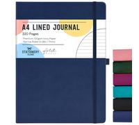 Stationery Island Cuaderno Rayado A4, 320 Páginas Gruesas, Diario Rayado, Tapa Dura con 100 g/m² para Escribir, Trabajar, Estudiar, Diario