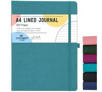 Stationery Island Cuaderno Rayado A4, 320 Páginas Gruesas, Diario Rayado, Tapa Dura con 100 g/m² para Escribir, Trabajar, Estudiar, Diario