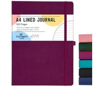 Stationery Island Cuaderno Rayado A4, 320 Páginas Gruesas, Diario Rayado, Tapa Dura con 100 g/m² para Escribir, Trabajar, Estudiar, Diario
