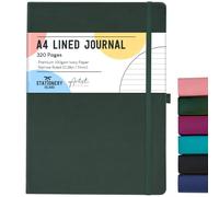 Stationery Island Cuaderno Rayado A4, 320 Páginas Gruesas, Diario Rayado, Tapa Dura con 100 g/m² para Escribir, Trabajar, Estudiar, Diario