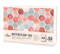 Stationery Island Papel Acuarela A5 300gr, 50 Hojas Cuaderno Acuarelas Bloc, Papel Acuarela A5 para Niños Adultos profesional Pintar, Dibujar y Bocetos