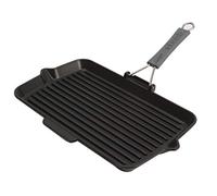 Staub Parrilla rectangular 1202223 Aluminio antiadherente con mango de silicona 34 x 21 cm Negro