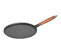 Staub Sartén para crepes Vintage Ø28 cm – Hierro fundido, mango de madera, negro
