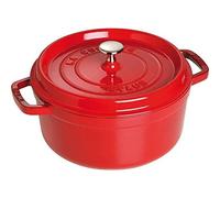 Staub 40509-835-0-Round Cocotte Pot, Cast Iron, Cherry Red, 24 cm