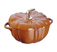 Staub 40511-403-0 - Cacerola cocotte, forma de calabaza, 24 cm, de hierro fundido, color canela, 27,9 x 25,5 x 14,2 cm