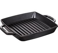 Staub Parrilla de hierro fundido Pure cuadrada negra 23 cm
