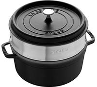 Staub Cacerola La Cocotte con vaporera 26 cm 5,2 L hierro fundido esmaltado interior negro