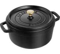 Staub Olla de hierro fundido La Cocotte redonda 26 cm 5,2 l Negro