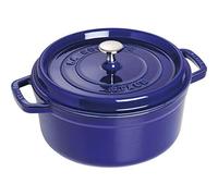 STAUB Cast Iron Cocotte 24 cm, 3.8 L, Dark Blue - Ideal for roasting and slow cooking, features special lid design for moisture retention, compatible with all cooktops including induction, perfect for