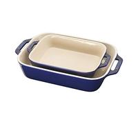 STAUB Ceramics Rectangular Baking Dish - Juego de 2 discos, color azul oscuro