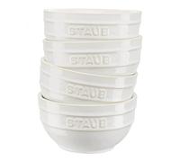 STAUB Ceramique - Juego de 4 cuencos (cerámica, 12 cm, 0,4 L), color blanco marfil