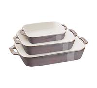 Staub Ceramique - Juego de utensilios de cocina de Cerámica (3 piezas, rectangular), color Gris