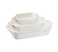 Staub Ceramique Set de bandejas de horno S/M/L 3-pzs, Blanco marfil