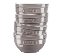 Staub juego de cuencos de cerámica, 4 piezas, color gris envejecido,