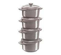 Staub Ceramique Set de cocotte 4-pzs, redondo, Gris antiguo, Cerámica