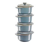 Staub Ceramique Set de cocotte 4-pzs, redondo, Turquesa antiguo, Cerámica