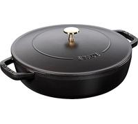 STAUB Chistera, olla de hierro fundido, apta para todo tipo de cocinas incl. inducción, redonda, 28 cm, 3,7 L, Made in France, negro