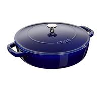 STAUB cocotte Chistera olla de hierro fundido, apta para todo tipo de cocinas incl. inducción, redonda, 28 cm, 3,7 L, Made in France, azul oscuro