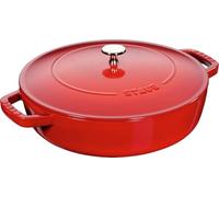 STAUB cocotte Chistera olla de hierro fundido, apta para todo tipo de cocinas incl. inducción, redonda, 28 cm, 3,7 L, Made in France, rojo cereza