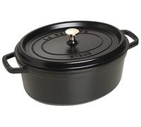 Staub Fuente de asado ovalada 40509-509-0 – Hierro fundido 12 L, 41 cm, Negro