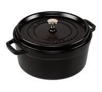 Staub Olla de hierro fundido La Cocotte redonda 26 cm 5,2 l Negro