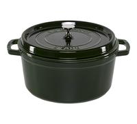 Staub Cacerola de hierro fundido La Cocotte redonda 28 cm 6,7 L Verde albahaca