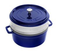 Staub La Cocotte Cocotte con vaporera 26 cm, redondo, Azul oscuro, Hierro fundido